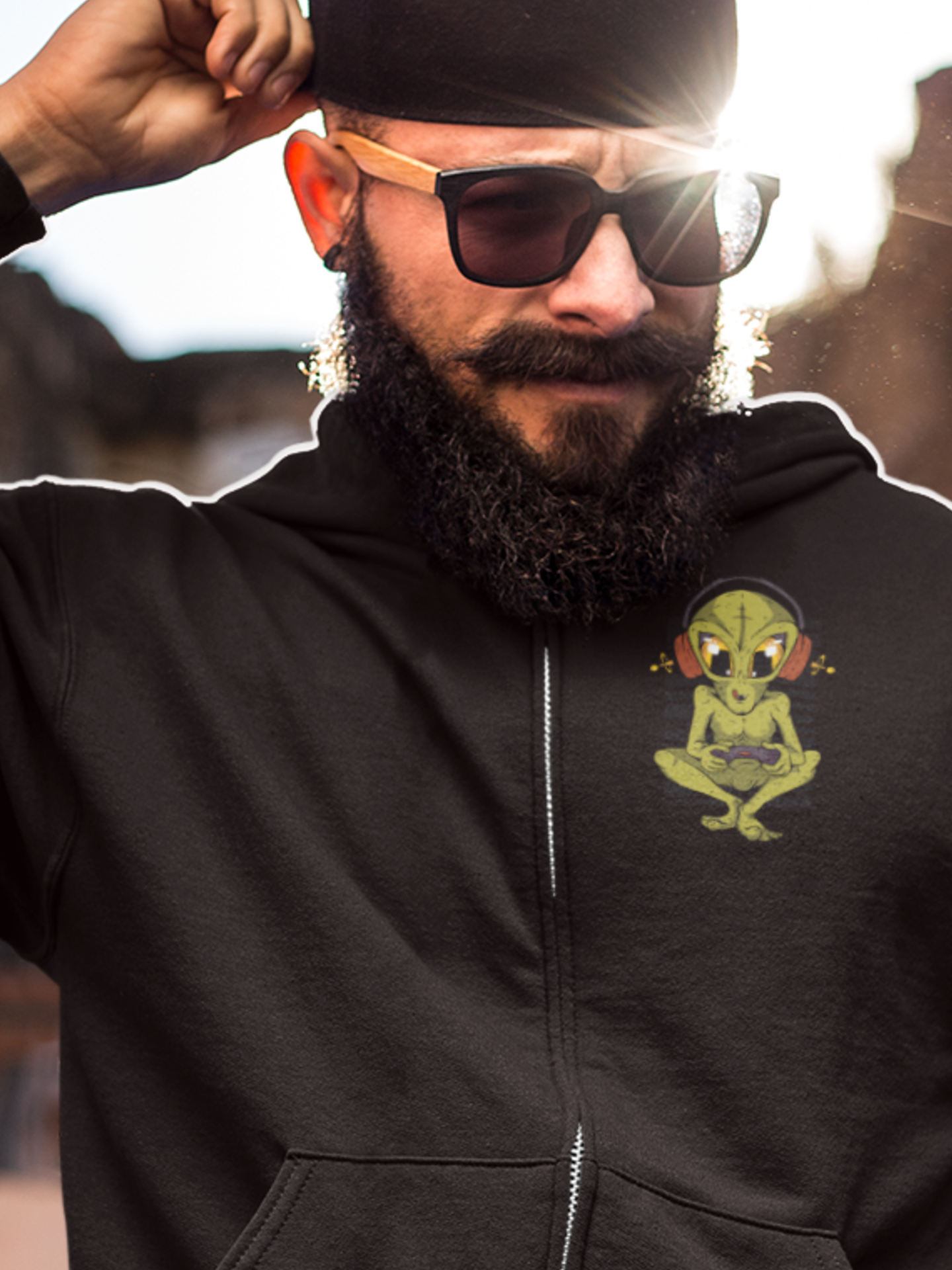 Alien Gamer Zip Hoodie