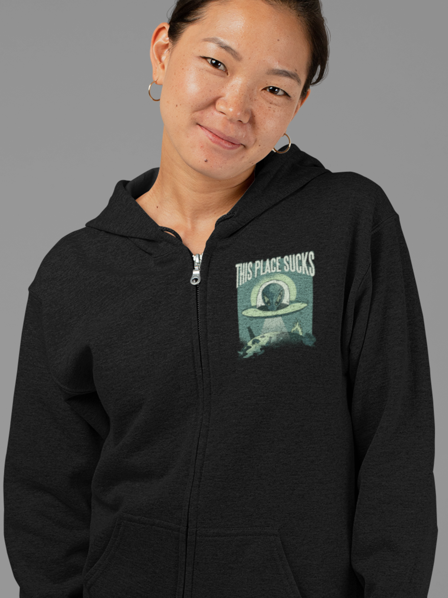 This Place Sucks Zip Hoodie