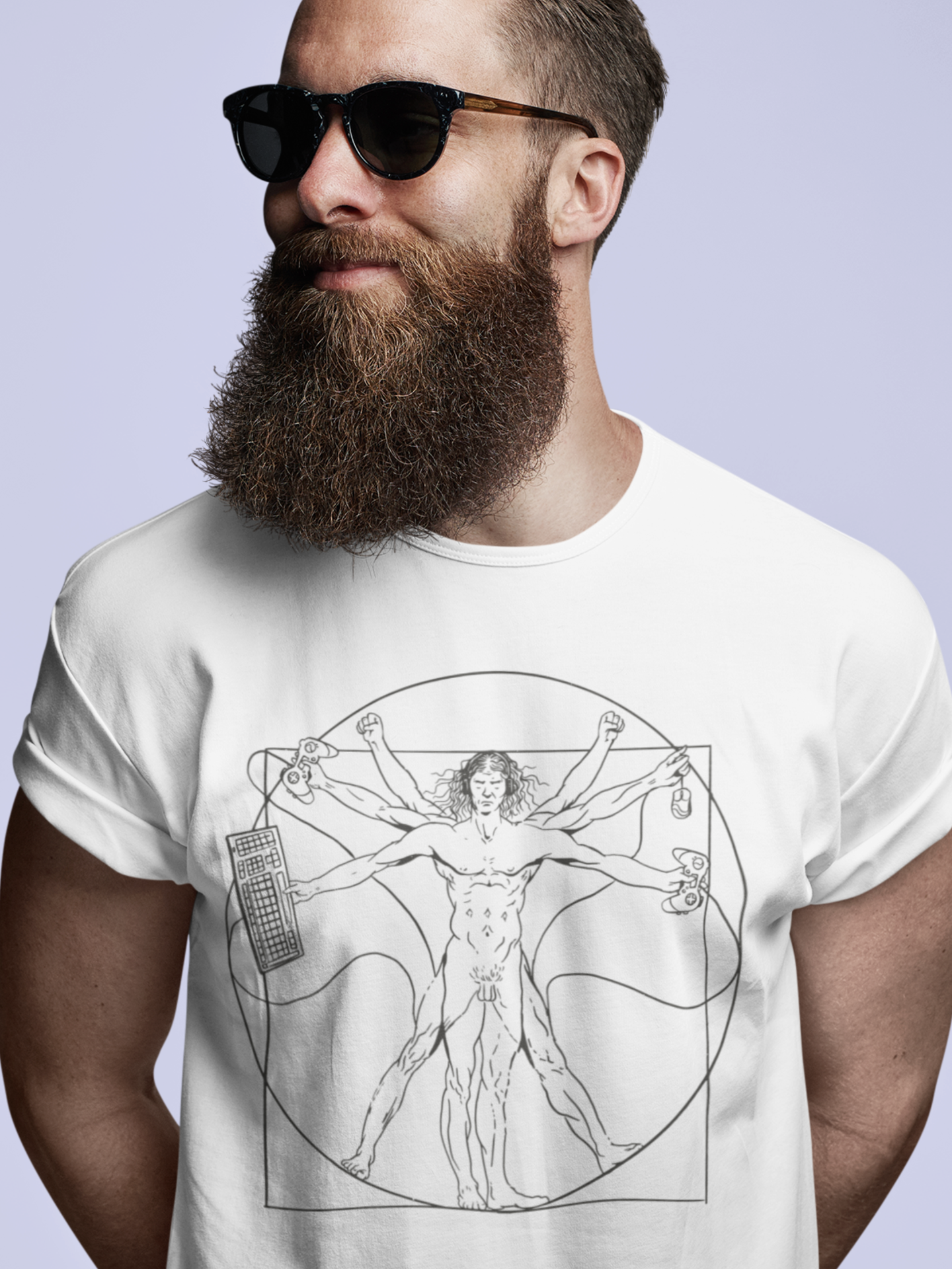 Vitruvian Man Gamer T shirt
