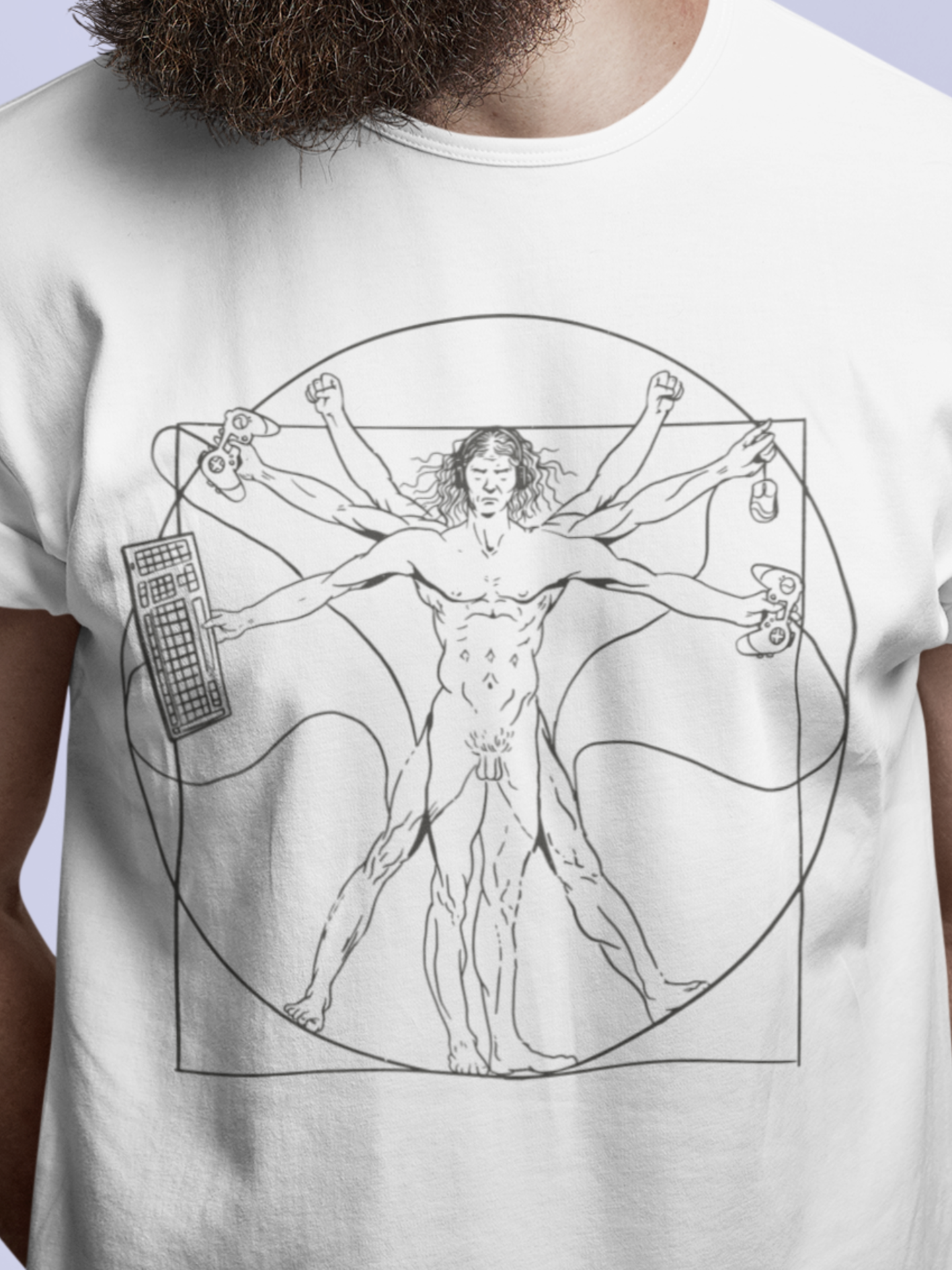 Vitruvian Man Gamer T shirt