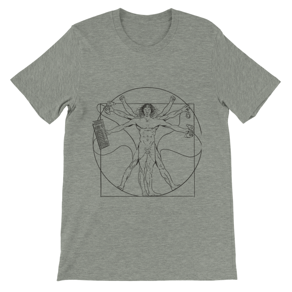 Vitruvian Man Gamer Premium Unisex T-shirt