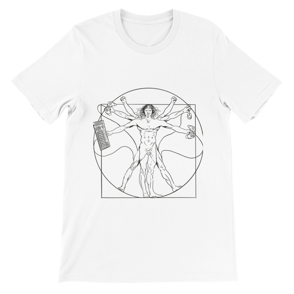 Vitruvian Man Gamer Premium Unisex T-shirt