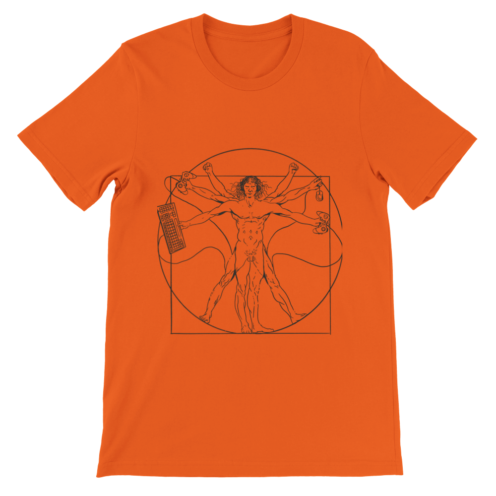 Vitruvian Man Gamer Premium Unisex T-shirt