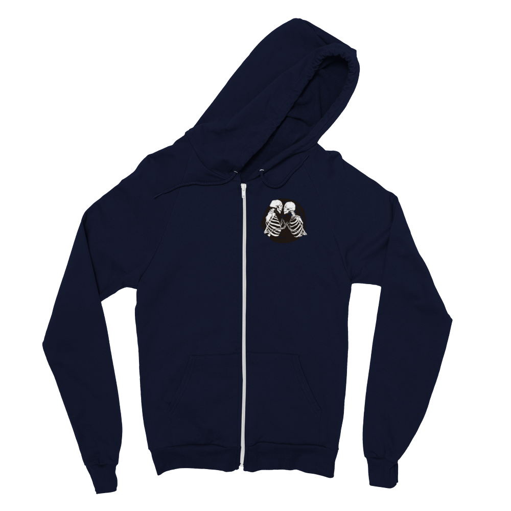 Kissing Skeletons Unisex Zip Hoodie