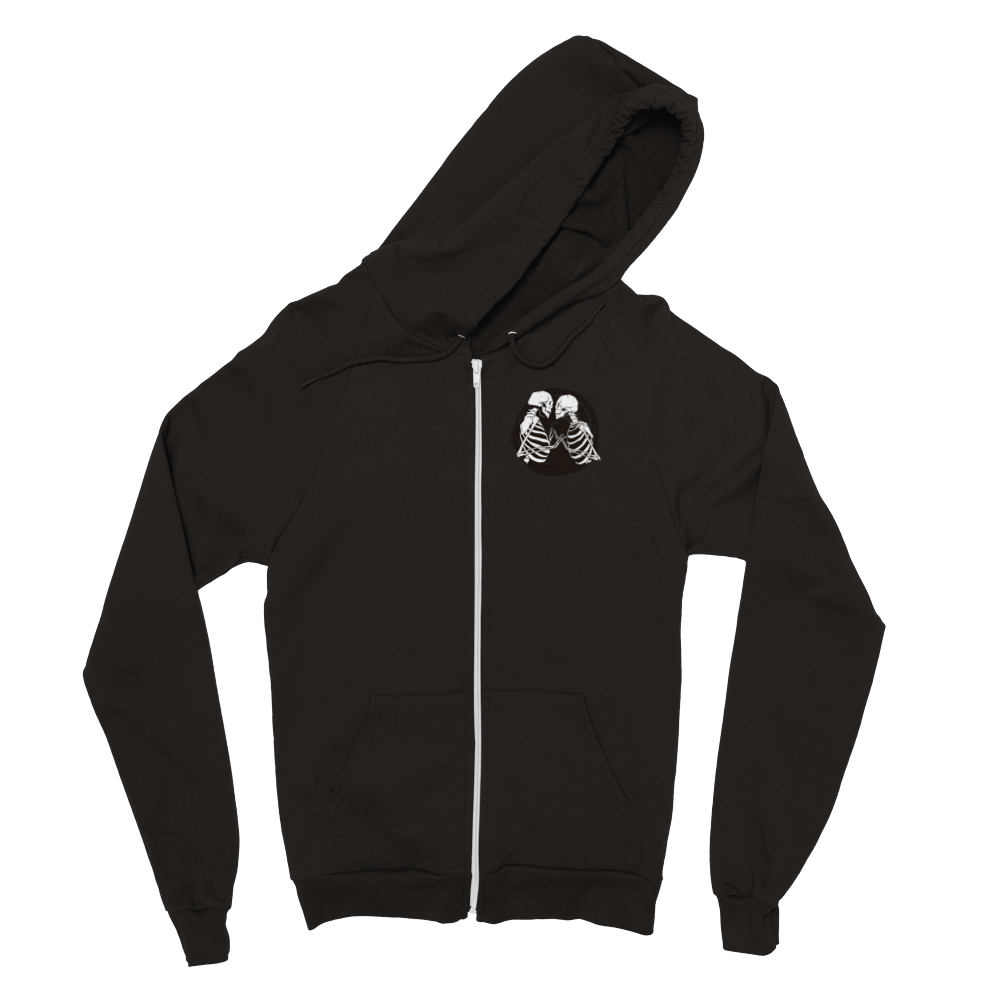 Kissing Skeletons Unisex Zip Hoodie