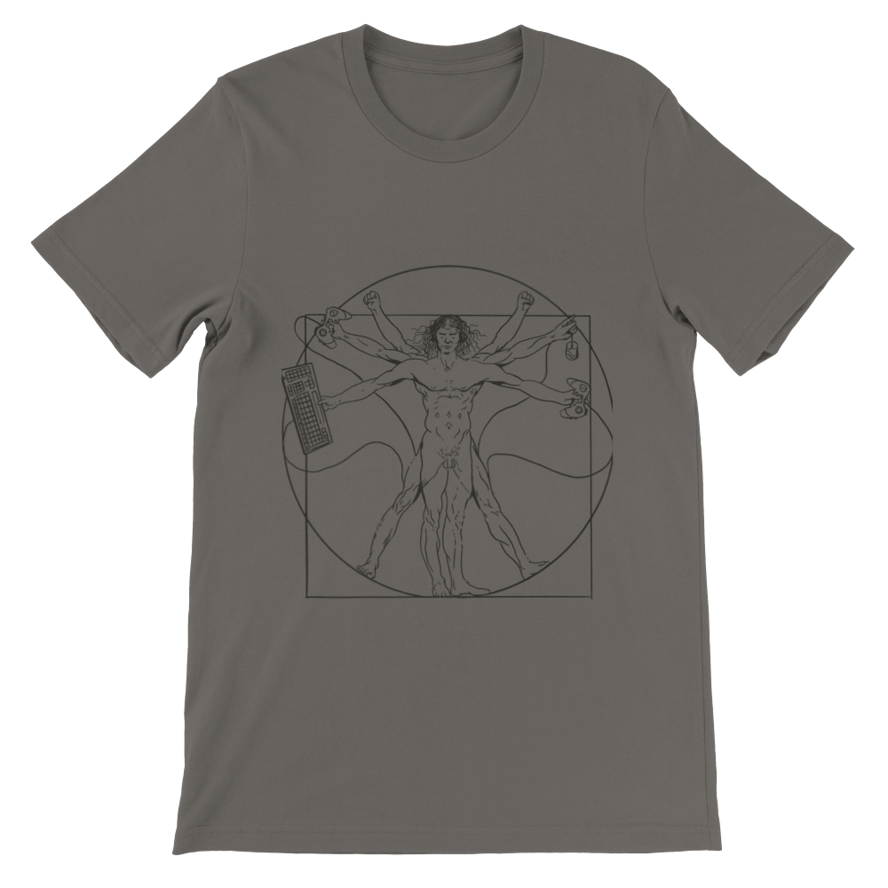 Vitruvian Man Gamer Premium Unisex T-shirt