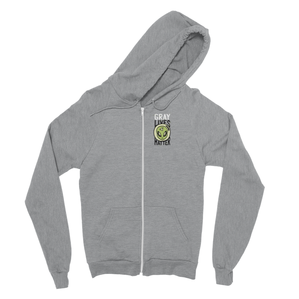 Gray Lives Matter Unisex Zip Hoodie