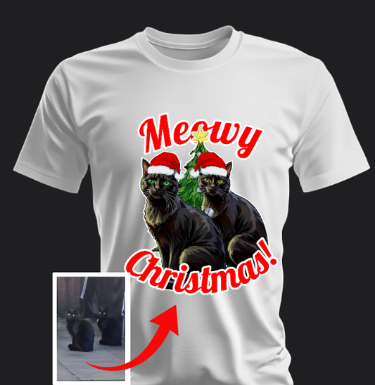 Kerst T-shirt met huisdierportret