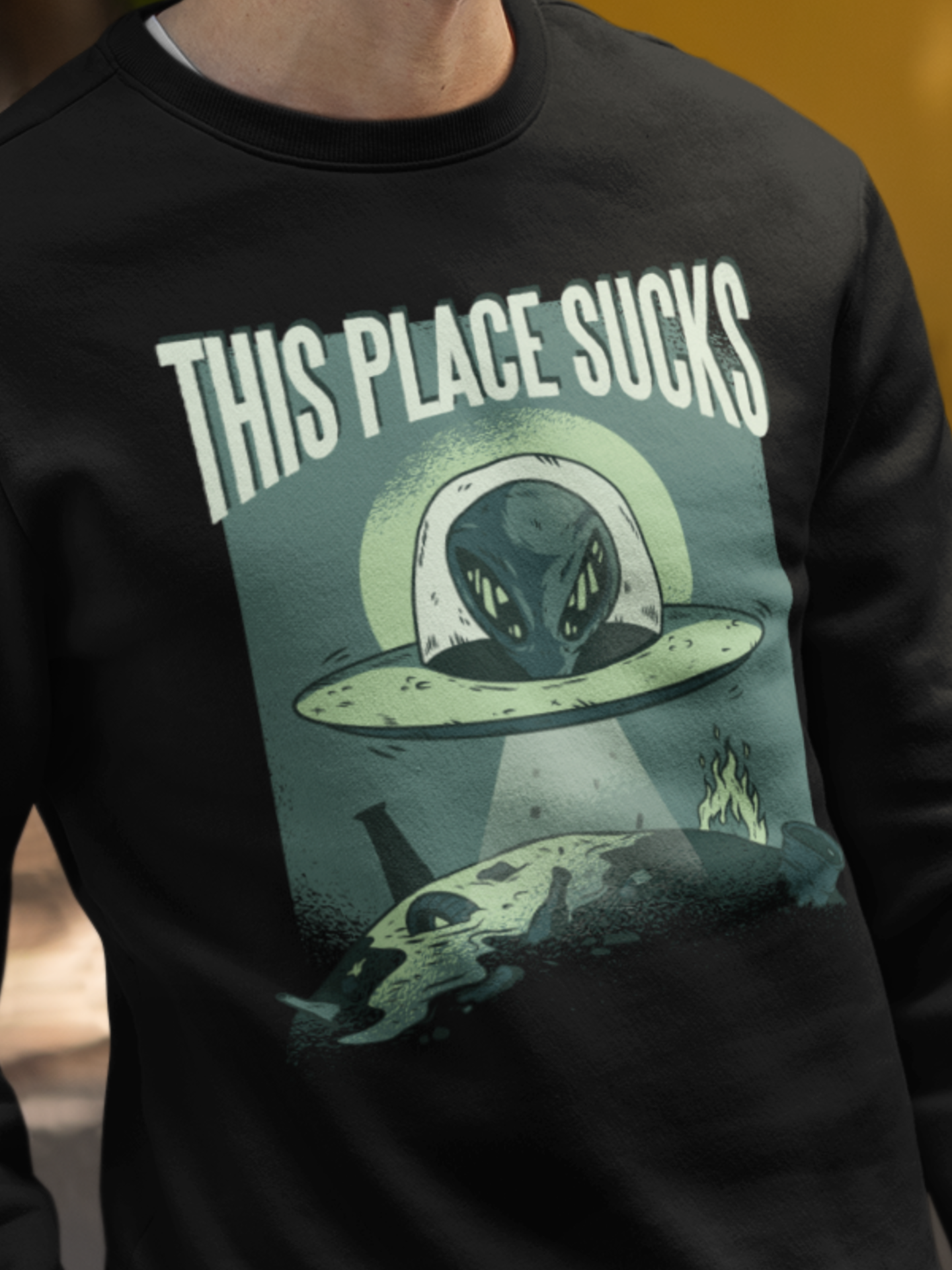 Alien This Place Sucks Sweater