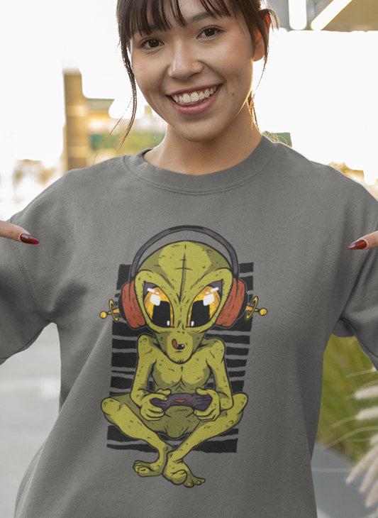 Gamer Alien Sweatshirt, Funny Sweatshirt, best gift, Alien, Gamer