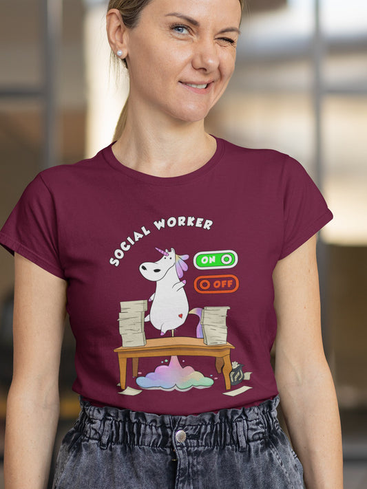 Social worker unicorn T shirt