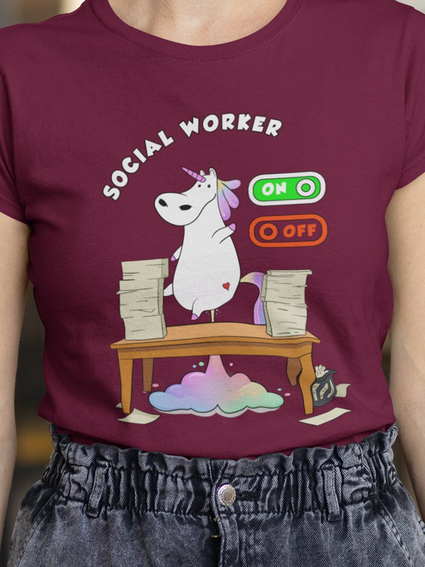 Social worker unicorn T shirt